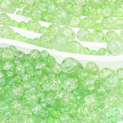 450Pcs 4 Styles Spray Painted Crackle Glass Beads CCG-PA0001-09B-1