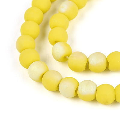 Frosted Opaque Glass Beads Strands GLAA-T032-P6mm-MBB16-1