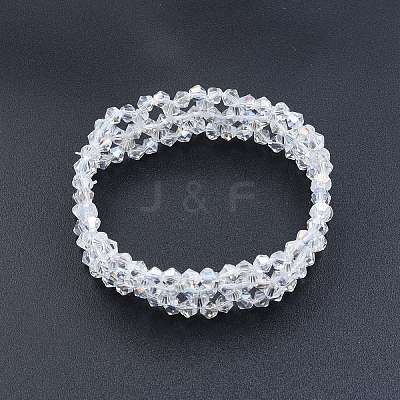 Bling Glass Beaded Stretch Bracelet BJEW-N018-03-03-1