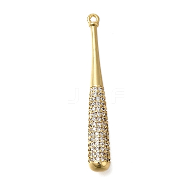 Rack Plating Brass Micro Pave Cubic Zirconia Pendants ZIRC-F142-32B-G-1