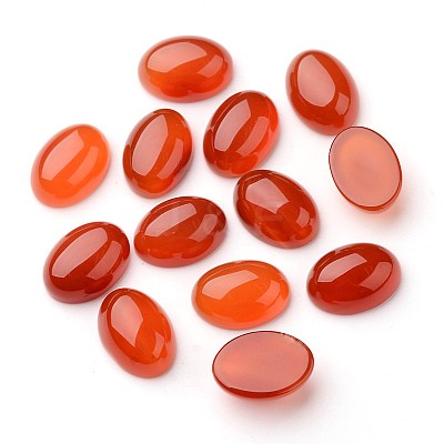 Grade A Natural Red Agate Oval Cabochons X-G-L394-10B-18x13mm-1