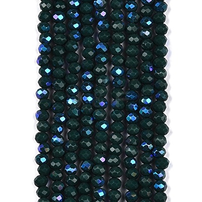 Electroplate Opaque Solid Color Glass Beads Strands EGLA-A044-P3mm-L12-1