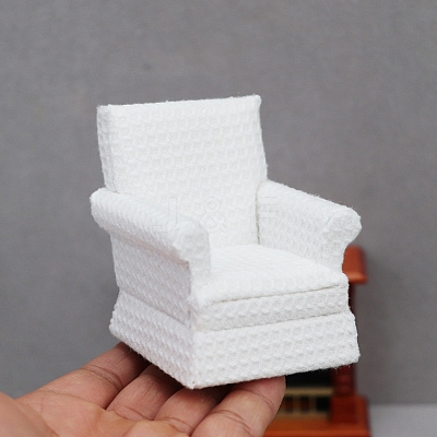 Wood & Fabric Armchair Sofa Miniature Ornaments PW-WG887AE-01-1