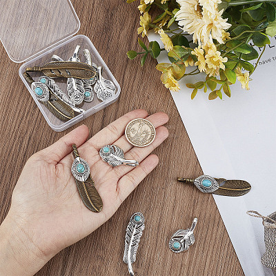 12Pcs 3 Styles Tibetan Style Alloy Big Pendants FIND-SC0003-63-1