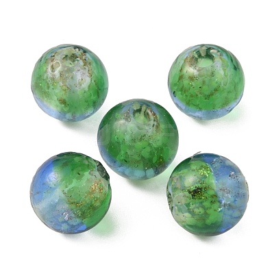 Handmade Gold Sand Lampwork Beads LAMP-WH0001-10D-1