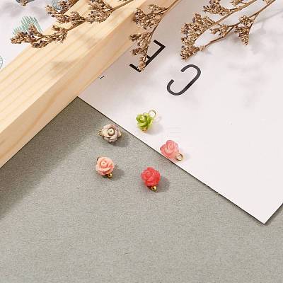 Synthetic Coral Charms X-PALLOY-JF00558-03-1