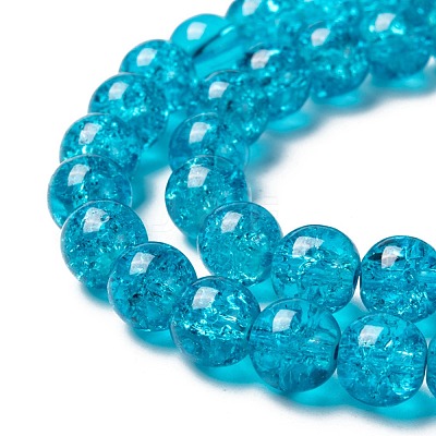 Crackle Glass Beads Strands CCG-Q001-8mm-06-1