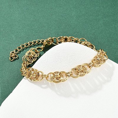 304 Stainless Steel Mesh Chain Bracelets for Women BJEW-Z143-17G-1