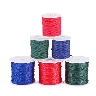 6Rolls 6 Colors Nylon Braided Cord NWIR-TA0001-46C-1