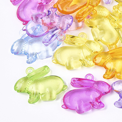 Transparent Acrylic Bunny Pendants X-TACR-S133-092-1