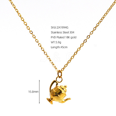 304 Stainless Steel Pendant Necklaces for Women WG45467-01-1