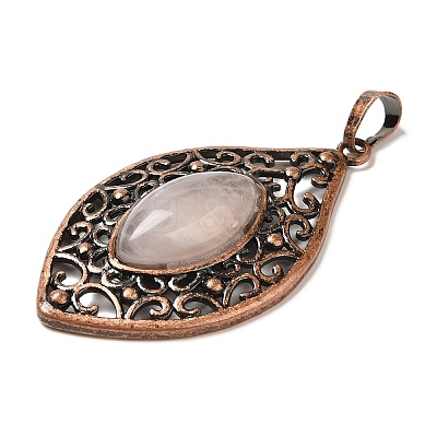 Natural Rose Quartz Pendants G-H065-3R-07-1