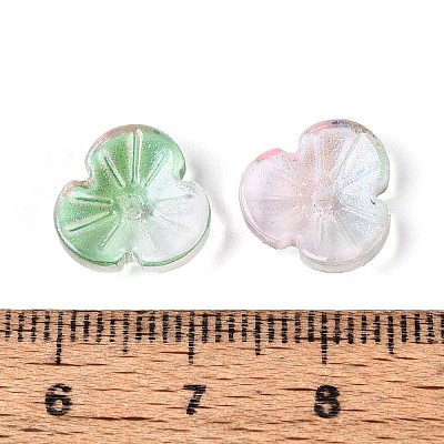 Baking Paint Transparent Glass Bead Caps DGLA-N014-09B-01-1