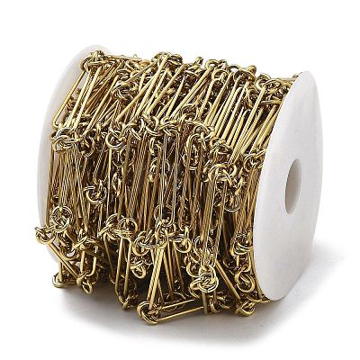 Ion Plating(IP) 304 Stainless Steel Oval & Knot Link Chains CHS-G039-05G-1