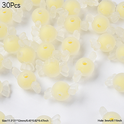 30Pcs Transparent Acrylic Beads TACR-YW0002-37A-1