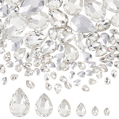 6 Style Pointed Back Glass Rhinestone Cabochons RGLA-FG0001-20-1
