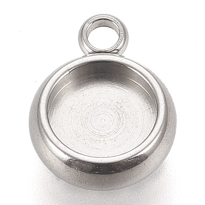 Tarnish Resistant 304 Stainless Steel Pendant Cabochon Settings LS-STAS-K202-03B-P-1