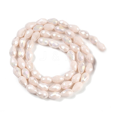 Opaque Solid Color Electroplate Glass Beads Strands EGLA-N013-P4mm-B08-1