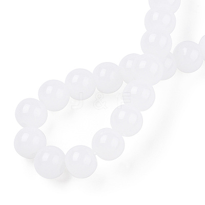 Imitation Jade Glass Beads Strands GLAA-T032-J8mm-01-1