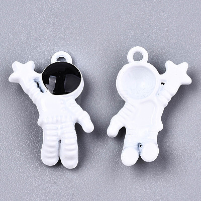 Spray Painted Alloy Pendants X-ENAM-S127-029-RS-1