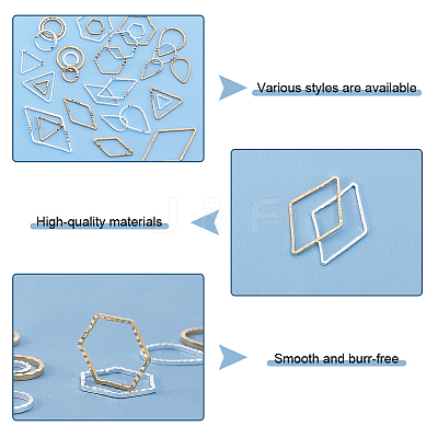 120Pcs 30 Style Brass Linking Rings KK-FH0005-76-1