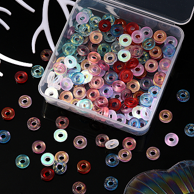 160Pcs 8 Colors Handmade Luminous & Gold Foil Lampwork Beads LAMP-CJ0001-38-1