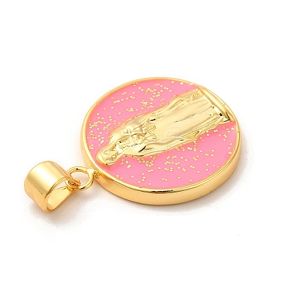 Eco-Friendly Rack Plating Brass Enamel Pendants KK-F851-06G-1