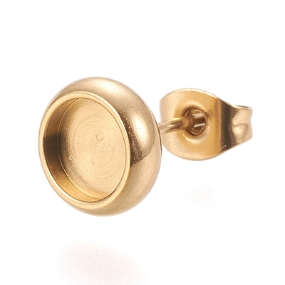Ion Plating(IP) 304 Stainless Steel Stud Earring Settings STAS-K202-05B-G-1