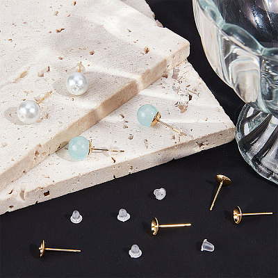 200Pcs 304 Stainless Steel Stud Earring Findings STAS-BBC0001-70-1