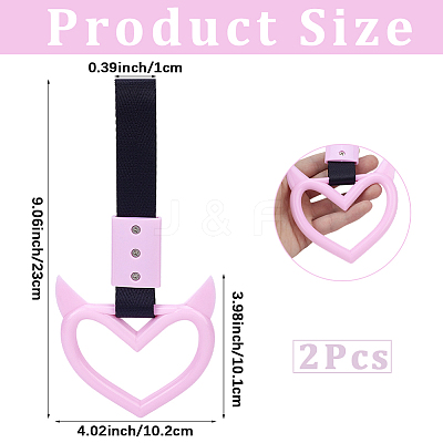 2Pcs ABS Plastic Devil Heart Rear Bumper Warning Handle Ring HJEW-SP0001-51A-1