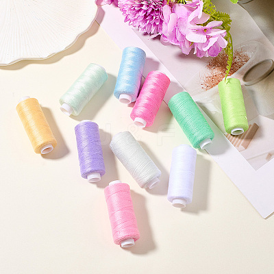 10Pcs 10 Colors Polyester Sewing Thread SENE-CY0001-05E-1