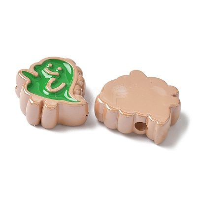 10Pcs Acrylic Enamel Beads OACR-H048-01C-01-1