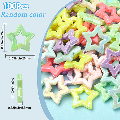 100Pcs Opaque Acrylic Beads SACR-SP0001-32-1