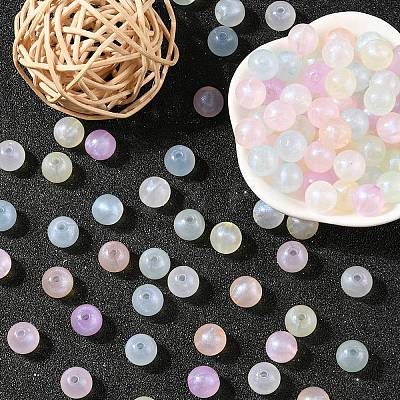 Rainbow Iridescent Plating Acrylic Beads MACR-YW0002-19C-1
