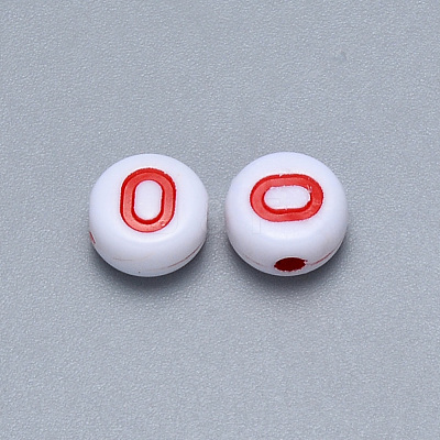 Craft Acrylic Horizontal Hole Letter Beads SACR-S201-11O-1