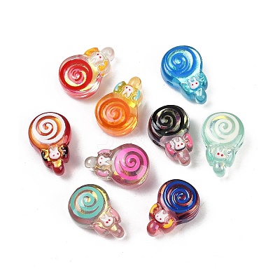 Transparent Resin Enamel Beads RESI-L047-13-1