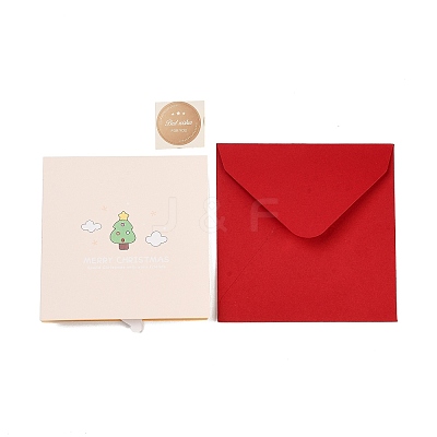 Square 3D Pop Up Paper Greeting Card AJEW-P123-A03-1