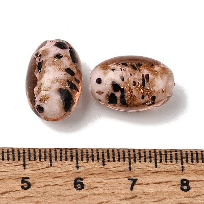Handmade Gold Sand Lampwork Beads LA-CBAC6A6-01F-1