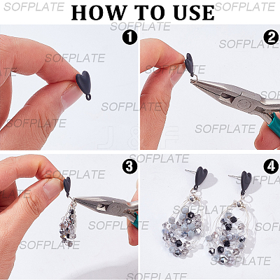 30Pcs Heart Alloy Stud Earring Findings FIND-SP0005-60A-01-1