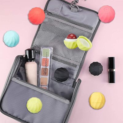8 Sets 8 Colors Plastic Empty Lip Balm Sphere Containers MRMJ-CA0001-02-1