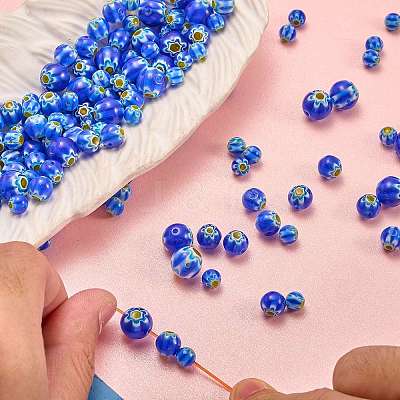 Handmade Millefiori Lampwork Beads LAMP-SZ0001-71E-02-1