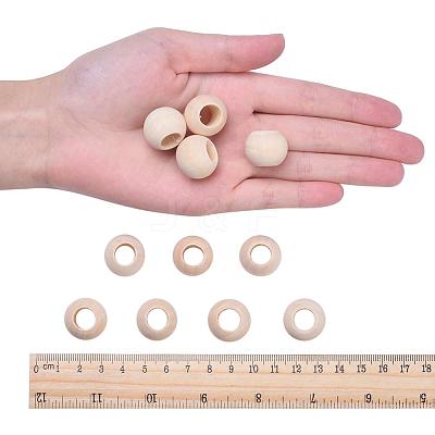 Natural Unfinished Wood Beads WOOD-Q038-20mm-1