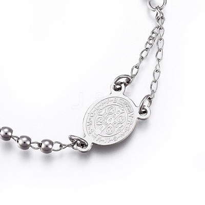 Tarnish Resistant 201 Stainless Steel Charm Bracelets LS-BJEW-P258-15P-1