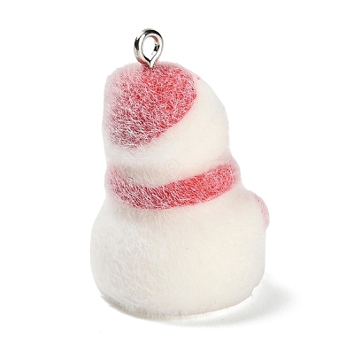 Christmas Flocky Opaque Resin Pendants RESI-C064-01D-1