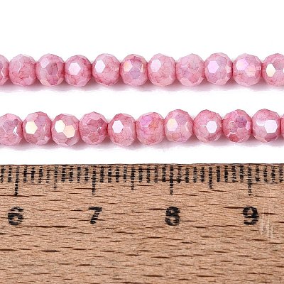 Anti-Tarnish Electroplate Glass Beads Strands LS-EGLA-ZX010-4mm-03-1