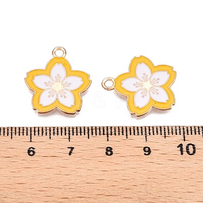 Light Gold Plated Alloy Enamel Pendants PALLOY-N176-28B-RS-1