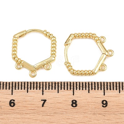 Brass Huggie Hoop Earring Findings KK-H292-37G-02-1