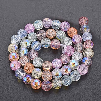 Electroplate Crackle Glass Bead Strands X-GLAA-S192-C-008B-1