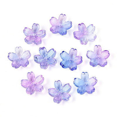 Baking Paint Transparent Glass Bead Caps DGLA-N014-06B-05-1