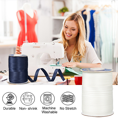 2 Rolls 2 Colors 80M Polyester Satin Ribbons OCOR-BC0006-13-1